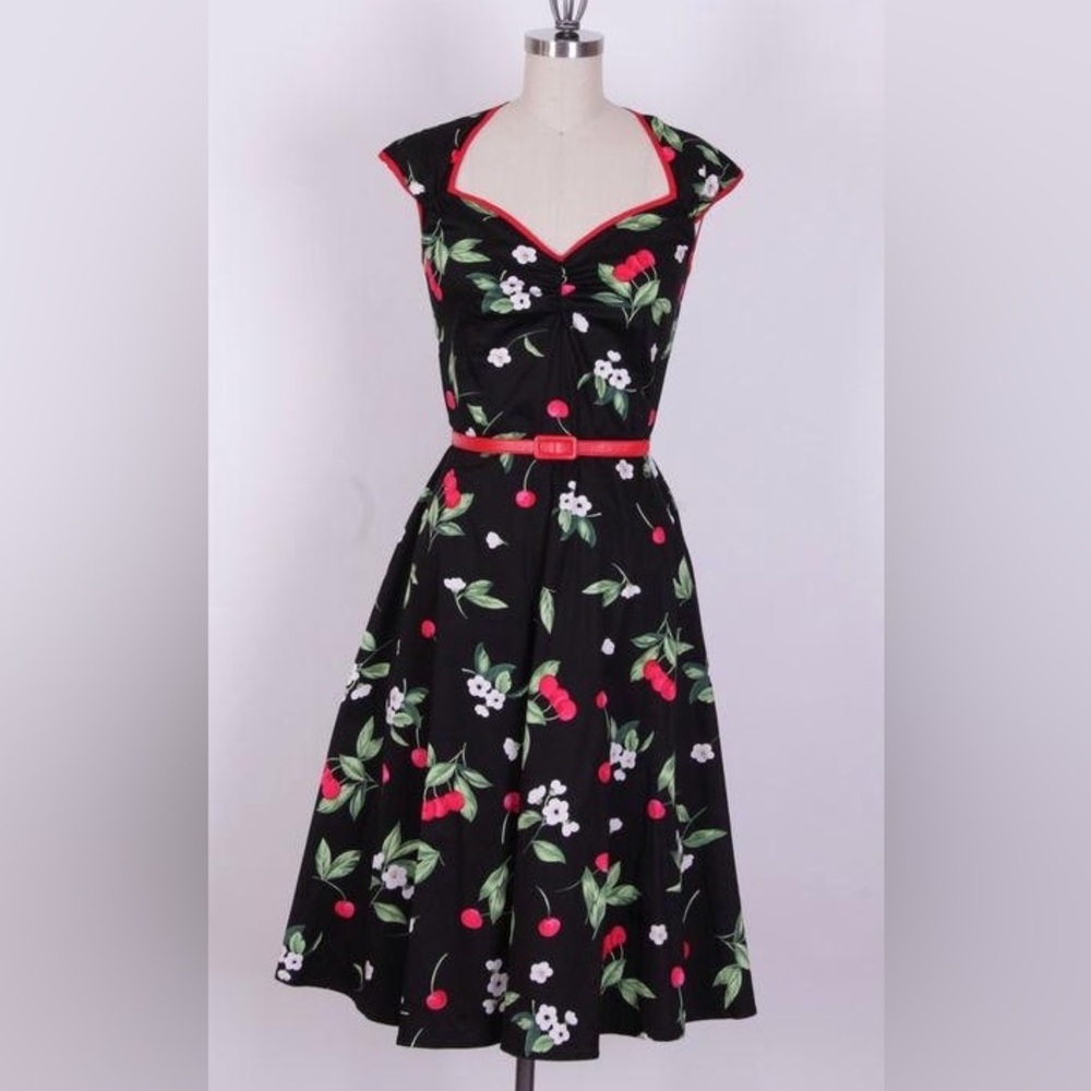 Queen of Holloway Cherry Print Pinup Dress size 2X